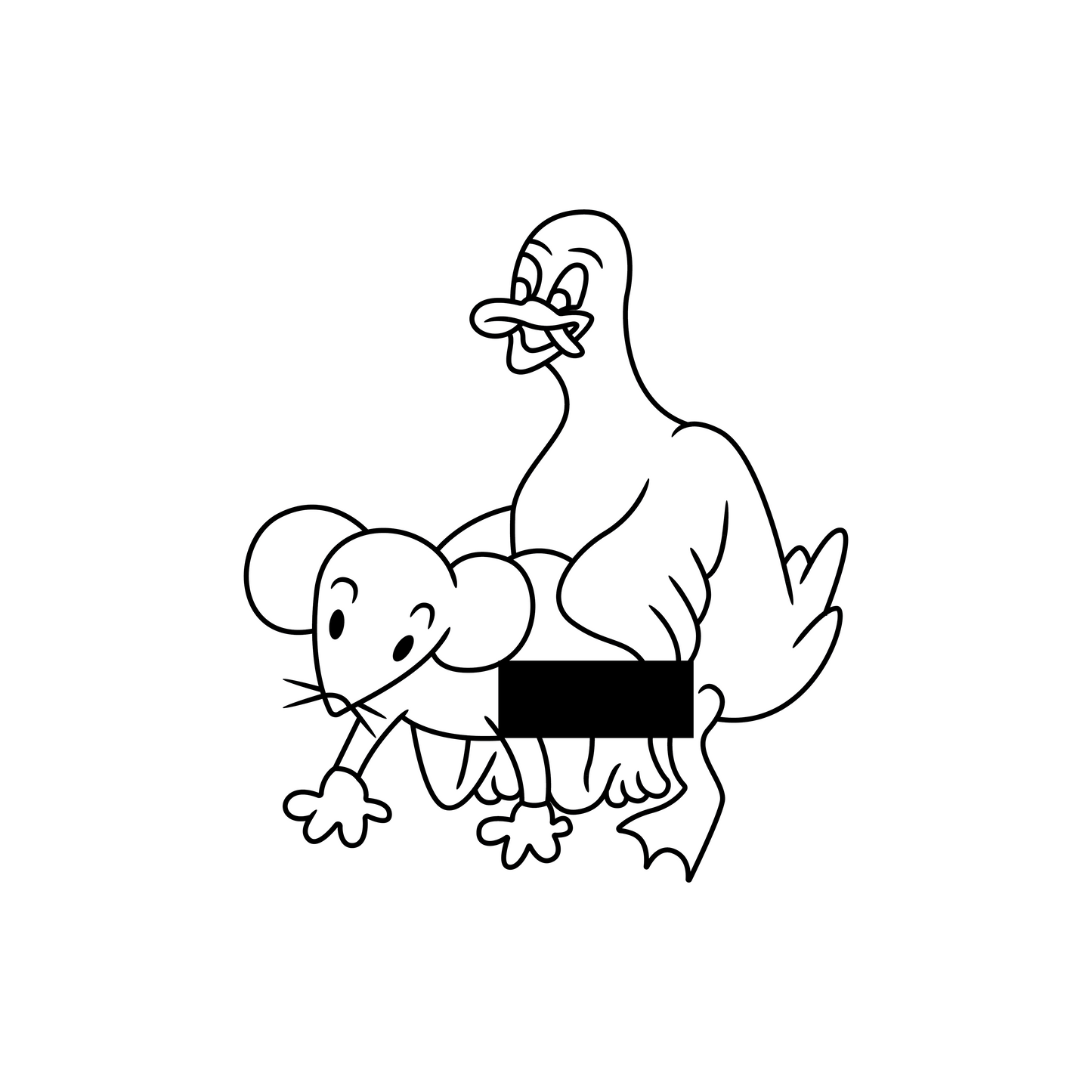 "a beloved cartoon duck performing unspeakable acts upon a certain cartoon mouse"